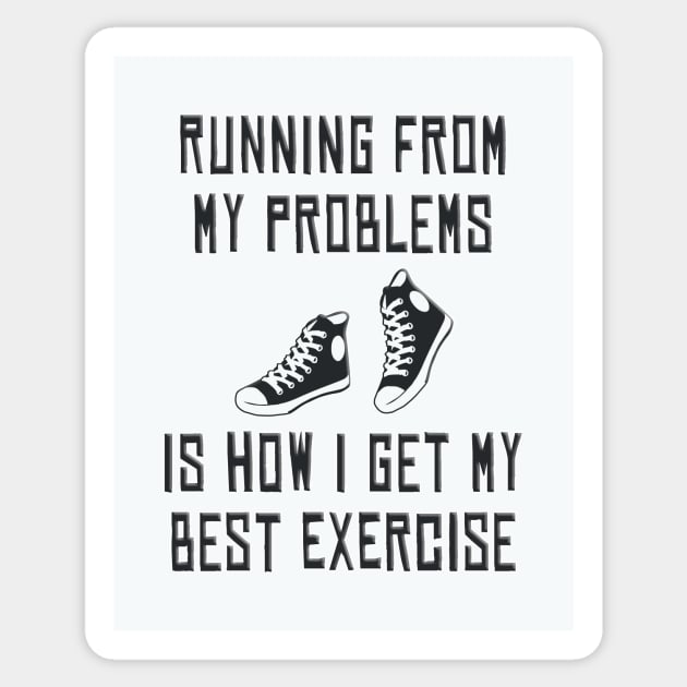 Running From Problems Sticker by SCL1CocoDesigns